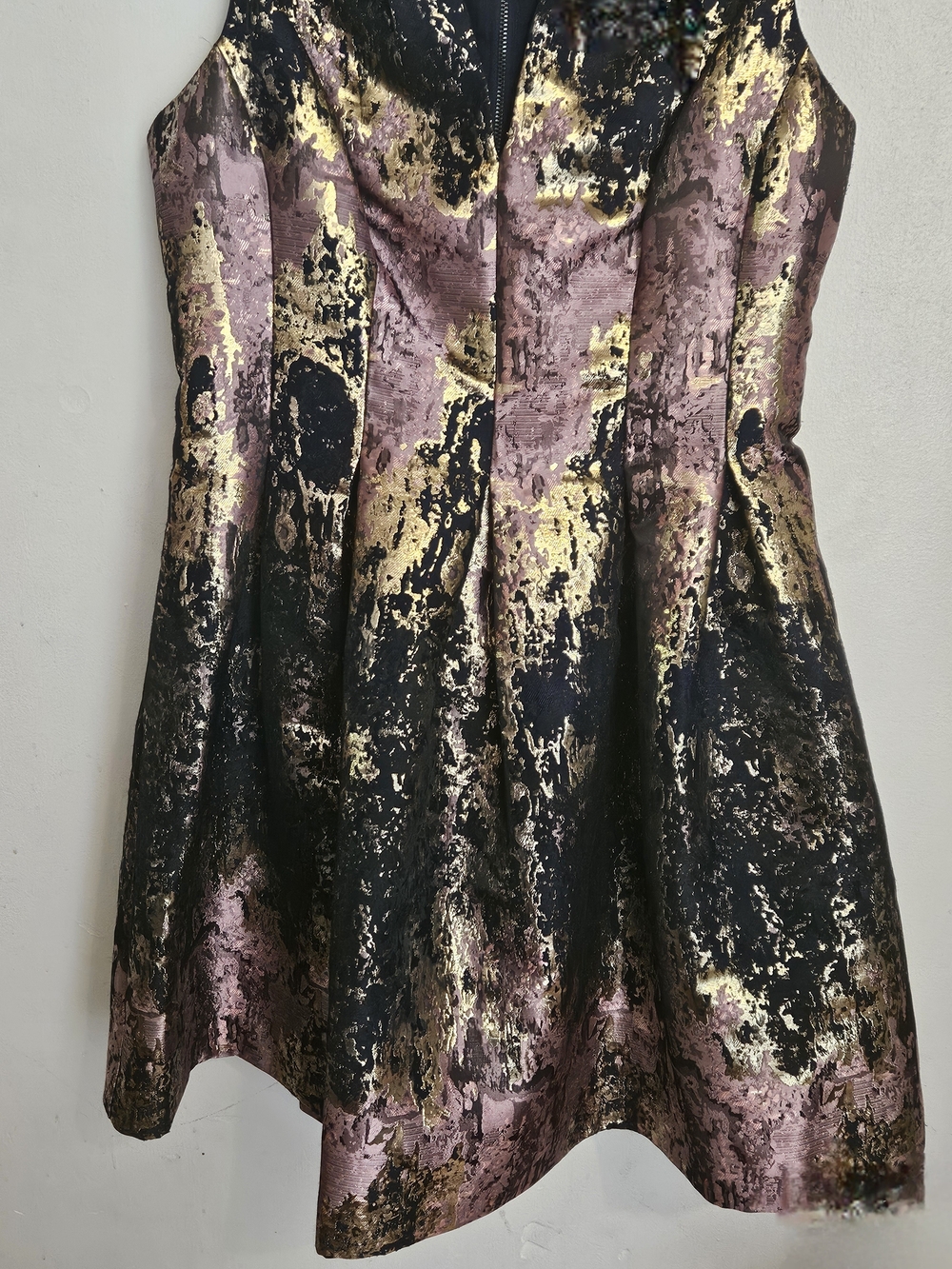 Vince Camuto Metallic Black, Pink and Gold Fit-and-Flare Dress - Picture 7 of 9